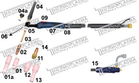 Torcha Pulsador Tig 17